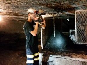 Teague filming inside of an active coal mine in Eastern Kentucky. 